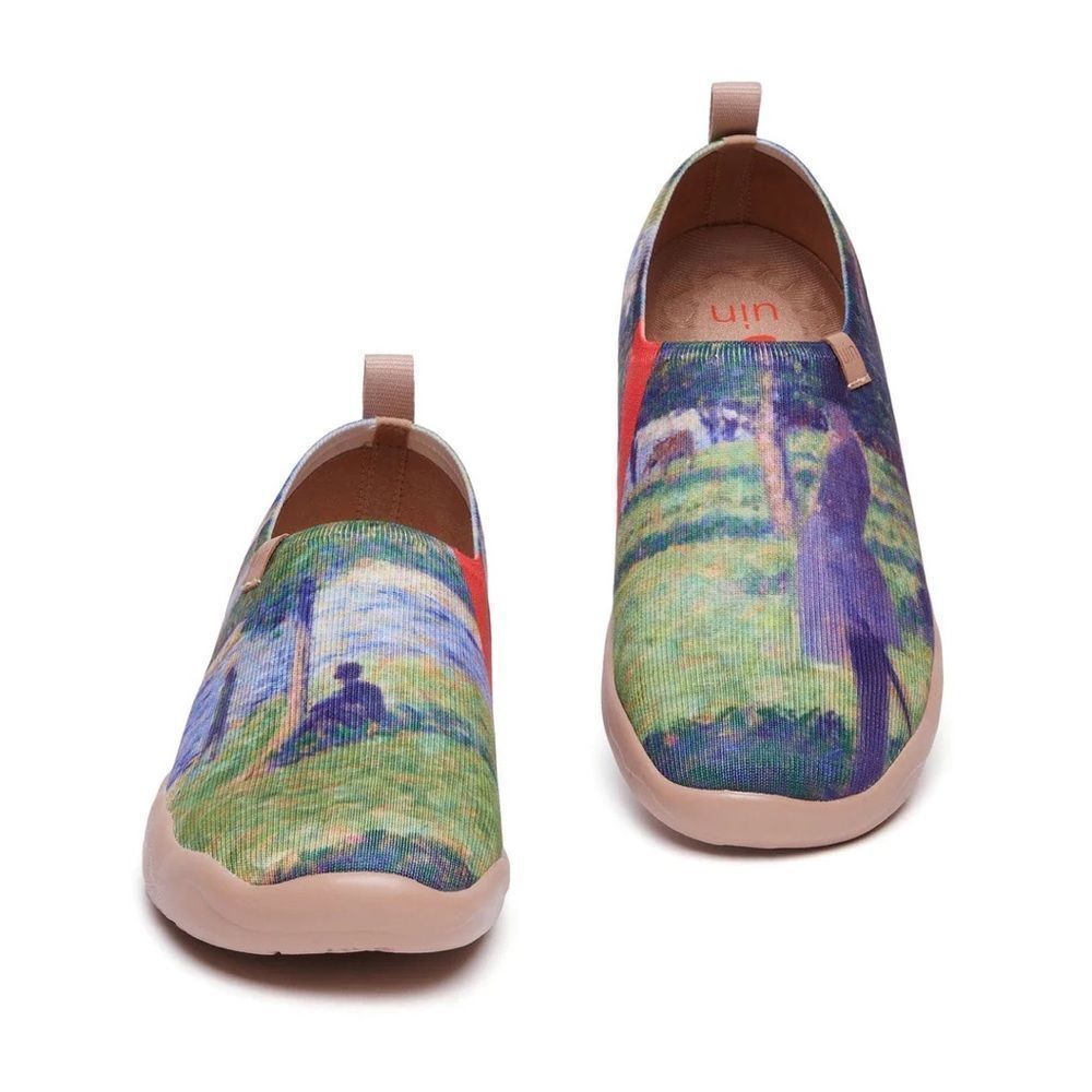 UIN Women's Slip Ons Walking Casual Loafers Travel Shoes (Georges Seurat Study)